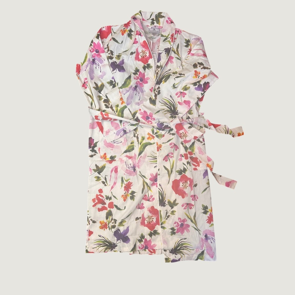 Petite Plume Gardens of Giverny Robe Girls 7/8 Floral Cotton Luxury Sleepwear